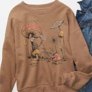 ISO American Eagle Funday Graphic Sweatshirt Size L or XL Brown